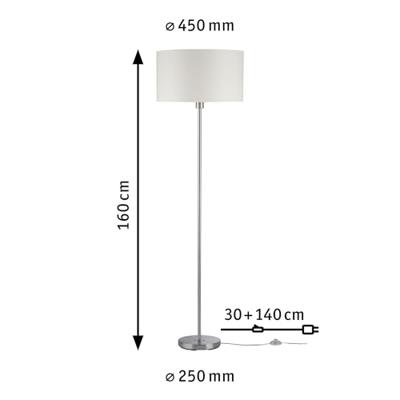 Paulmann Tessa 70922 Staande lamp LED E27 60 W Crème, RVS (geborsteld)