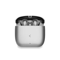 KSIX Meteor Draadloze bluetooth-hoofdtelefoon, HD-oproepen, ENC-ruisonderdrukking, laadhoes van metaal, True Wireless Stereo, 32 uur batterijduur, spraakassistenten, waterdicht, zilver - thumbnail
