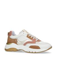 Manfield leren chunky sneakers wit/roze - thumbnail