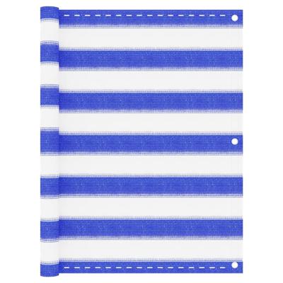 Balkonscherm 75x500 cm HDPE blauw en wit Balkonscherm 75x500 cm HDPE blauw en wit