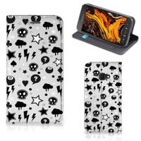 Mobiel BookCase Samsung Galaxy Xcover 4s Silver Punk - thumbnail