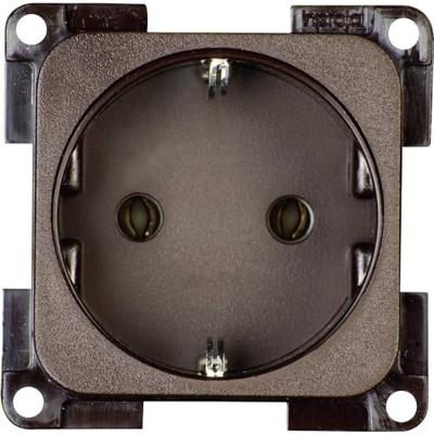 inprojal elektrosysteme 102563 Wandcontactdoos met randaarde Inzetstuk Bruin 1 stuk(s)