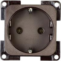 inprojal elektrosysteme 102563 Wandcontactdoos met randaarde Inzetstuk Bruin 1 stuk(s) - thumbnail