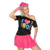 Shirt I love the 80&apos;s zwart - thumbnail