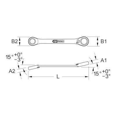 KS Tools 5034572 503.4572 Dubbele ringsleutel Sleutelbreedte (metrisch) 8 - 10 mm