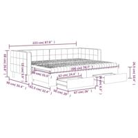 Slaapbank met onderschuifbed en lades 80x200 cm fluweel geel - thumbnail