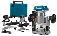 Makita drt50zjx9 accu freesmachine 18v li-ion | zonder accu's en lader in m-box met geleiderail adapter - drt50zjx9 - thumbnail