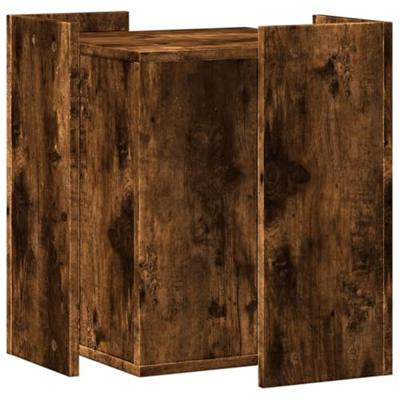 Kattenbakkast 42x42x51 cm bewerkt hout gerookt eikenkleurig