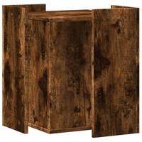 Kattenbakkast 42x42x51 cm bewerkt hout gerookt eikenkleurig - thumbnail