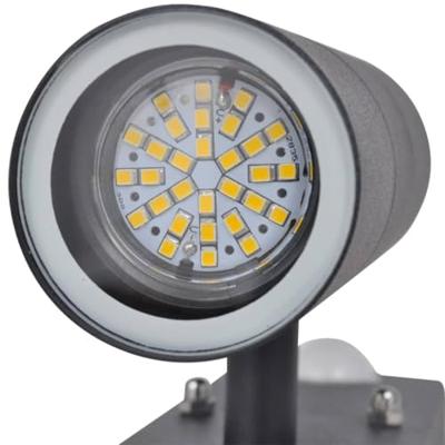 VidaXL Wandlamp met sensor led cilindervormig rvs zwart
