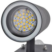 VidaXL Wandlamp met sensor led cilindervormig rvs zwart - thumbnail
