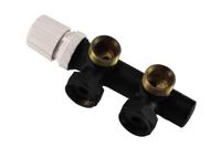 Riko thermostatisch 3/4 onderblok haaks-links mat zwart - thumbnail