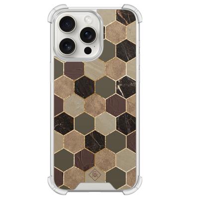 iPhone 15 Pro Max shockproof hoesje - Kubus groen bruin iPhone 15 Pro Max shockproof hoesje - Kubus groen bruin