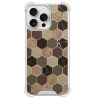 iPhone 15 Pro Max shockproof hoesje - Kubus groen bruin - thumbnail