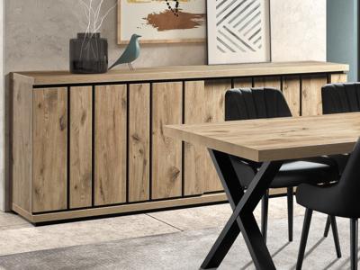 Dressoir STEFALIS 2 schuifdeuren canyon eik Dressoir STEFALIS 2 schuifdeuren canyon eik
