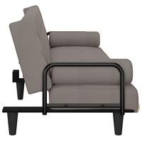 Slaapbank met armleuningen stof taupe - thumbnail