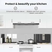 VidaXL Keuken spatscherm 2 pcs donkergrijs 110 x 40 cm gehard glas - thumbnail
