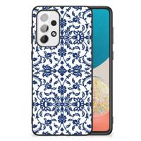 Samsung Galaxy A73 Bloemen Hoesje Flower Blue - thumbnail