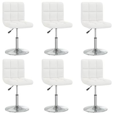 Eetkamerstoelen 6 st kunstleer wit