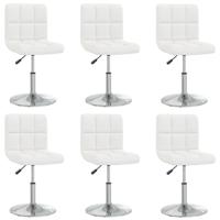 Eetkamerstoelen 6 st kunstleer wit - thumbnail