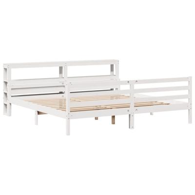 Bedframe met hoofdeinde zonder matras 180x200 cm wit