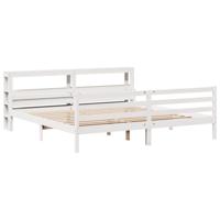 Bedframe met hoofdeinde zonder matras 180x200 cm wit - thumbnail