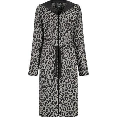Cawö Cawö Home Dames Badjas met Capuchon en Ritssluiting 851 basalt M