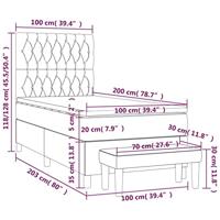 Boxspring met matras stof taupe 100x200 cm - thumbnail