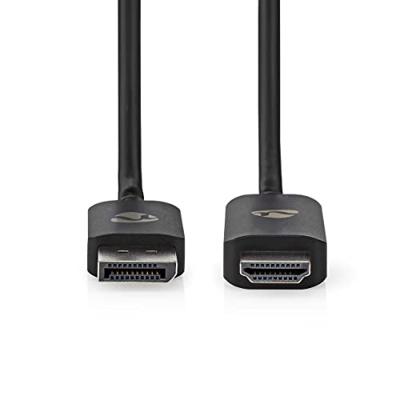 DisplayPort-Adapter | DisplayPort Male | HDMI Connector | 8K@30Hz | Vernikkeld | Recht | 1.80 m | Rond | TPE | Zwart | Envelop