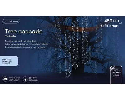 Cascadeverlichting Boom 480 LED 6x2m Cool Snowing