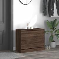 Schoenenkast 80x34x63 cm bewerkt hout bruineikenkleurig - thumbnail