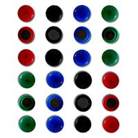Whiteboard magneten assorti 4 kleuren 24 stuks - thumbnail