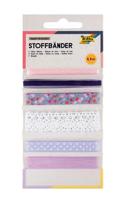 Folia stoffen linten, 6 geassorteerde kleuren, totale lengte 5,5 m, sweet bouquet - thumbnail