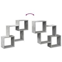 Wandkast 78x18x71 cm bewerkt hout betongrijs - thumbnail