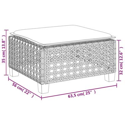 6-delige Loungeset met kussens poly rattan zwart