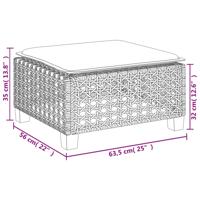 6-delige Loungeset met kussens poly rattan zwart - thumbnail