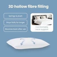 VidaXL Hoofdkussen met kussen wit katoen en polyester - thumbnail