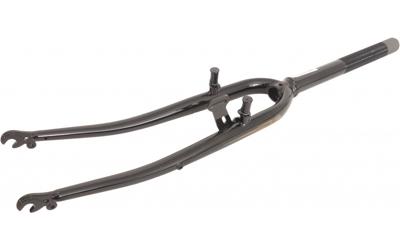 Voorvork hybride 28" met 1 1/8" vorkbuis - V-brake remnok en dynamohaak - zwart