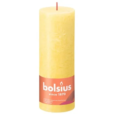 Bolsius stompkaars rustiek shine 6.8x19cm sunny yellow