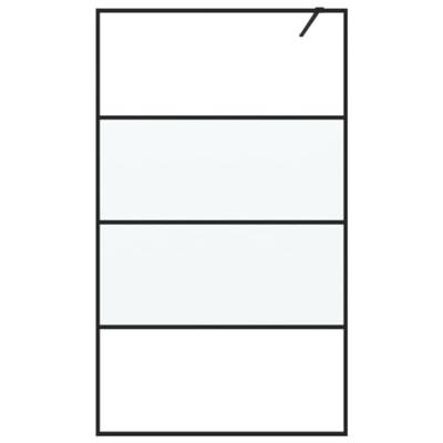 Inloopdouchewand 115x195 cm halfmat ESG-glas zwart