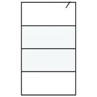 Inloopdouchewand 115x195 cm halfmat ESG-glas zwart - thumbnail