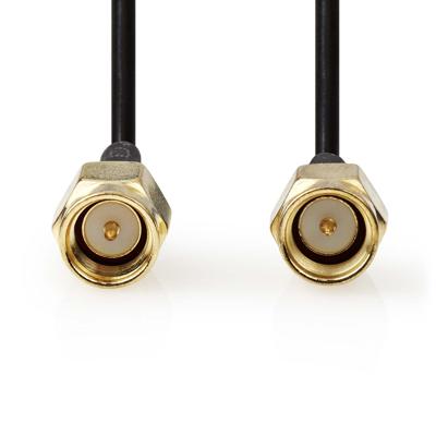 Nedis Antennekabel | SMA Male | SMA Male | Verguld | 50 Ohm | Enkelvoudig Afgeschermd | 1.00 m | Rond | PVC | Zwart | Label - CSGL02000BK10 Nedis Antennekabel | SMA Male | SMA Male | Verguld | 50 Ohm | Enkelvoudig Afgeschermd | 1.00 m | Rond | PVC | Zwart | Label - CSGL02000BK10