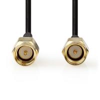 Nedis Antennekabel | SMA Male | SMA Male | Verguld | 50 Ohm | Enkelvoudig Afgeschermd | 1.00 m | Rond | PVC | Zwart | Label - CSGL02000BK10 - thumbnail
