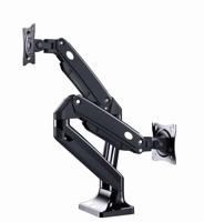 Full-motion dubbele monitorarm met gasveer, 17”-35” - thumbnail