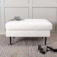 Nohr Hocker 'Tylan' Teddy, kleur Wit - thumbnail