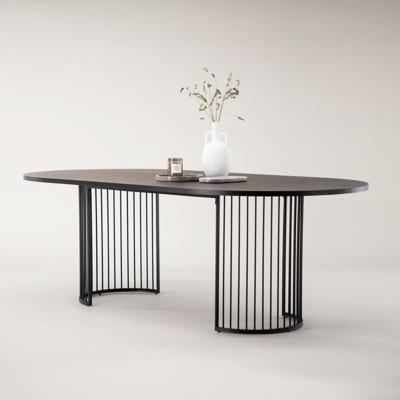 Nohr Ovale Eettafel 'Emmauel' MDF, 220 x 110cm, kleur Zwart Nohr Ovale Eettafel 'Emmauel' MDF, 220 x 110cm, kleur Zwart