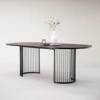 Nohr Ovale Eettafel 'Emmauel' MDF, 220 x 110cm, kleur Zwart - thumbnail