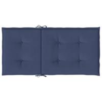 VidaXL Stoelkussens 4 st lage rug stof marineblauw - thumbnail
