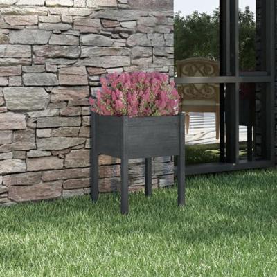 VidaXL Plantenbak 50x50x70 cm massief grenenhout grijs
