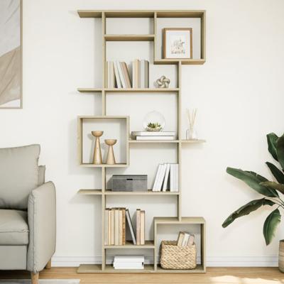 Boekenkast 92x29x188 cm bewerkt hout sonoma eikenkleurig